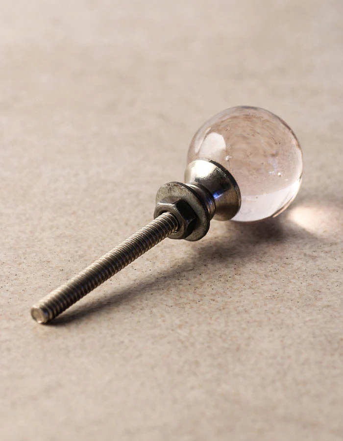 Blush Pink Translucent Glass Round Shaped Dresser Cabinet Knob - Image 3