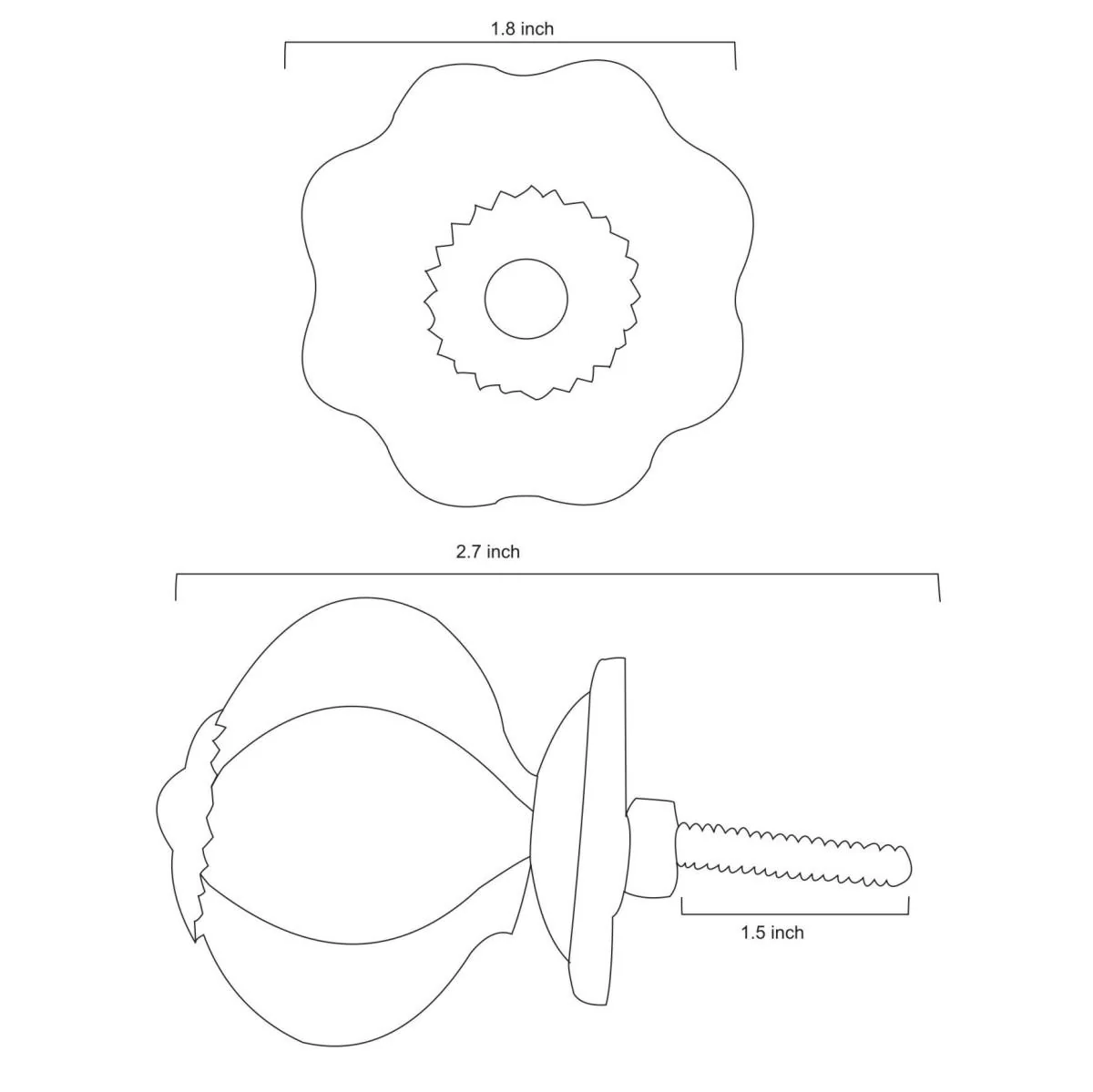 Designer White Ceramic Drawer Cabinet Knob With Blue Flower - Image 4