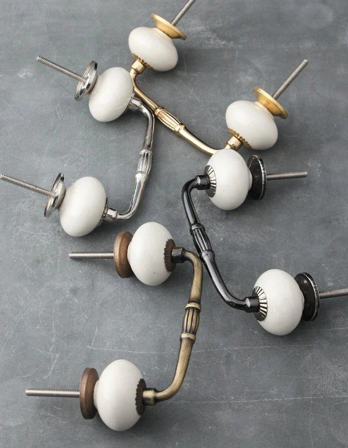Elegant White Handpainted Ceramic Drawer Cabinet Pull - Image 6