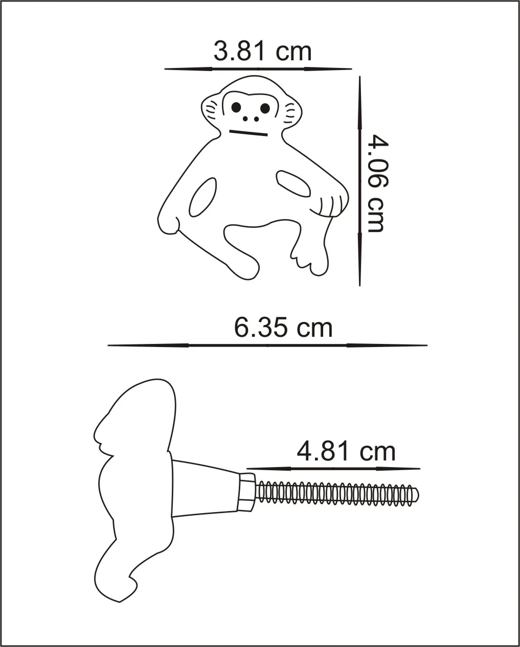 Monkey Shaped Cast Iron Metallic Knob - Image 3