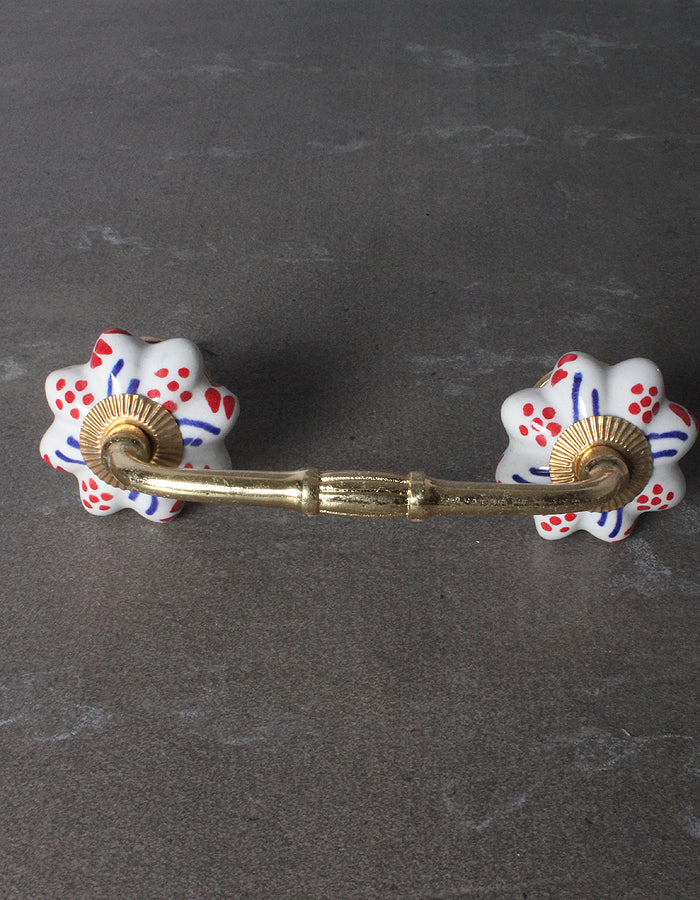 Multicolor White Base Handpainted Ceramic Drawer Cabinet Pull - Image 4
