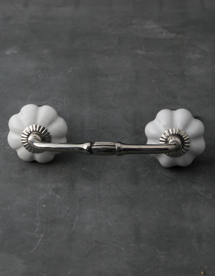 Solid White Flower Shaped Dresser Cabinet Pull - Image 3