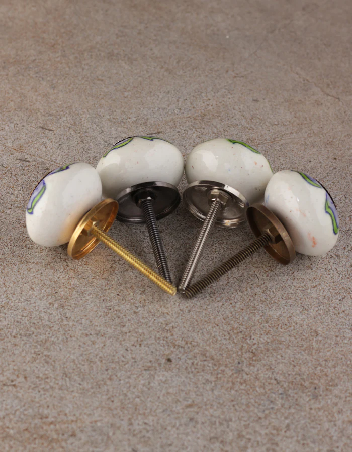 Unique Floral Design Round Beaded Drawer Knob - Image 5